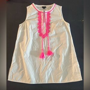 Talbots White Sleeveless Top with Pink Accents size Petite #C-91